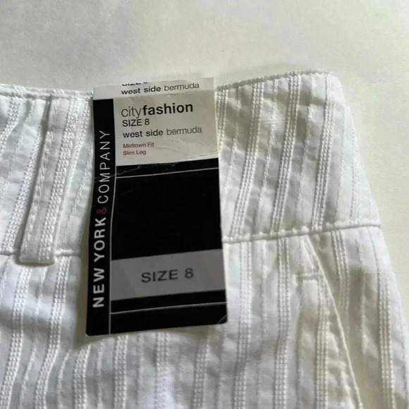 New York & Company white Bermuda shorts size 8 NWT - Picture 2 of 6